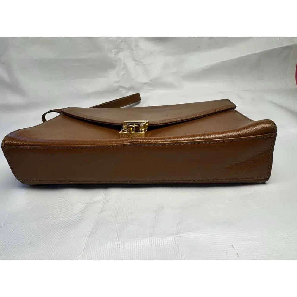 Vintage 1990s Yves Saint Laurent brown leather envelope clutch wrist strap - Picture 12 of 15